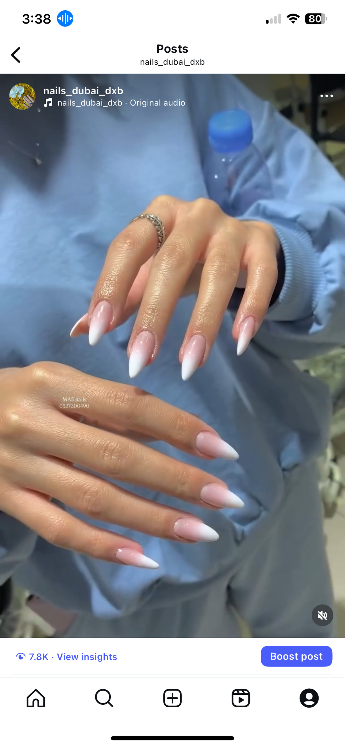 Custom ombre nail extensions in polygel builder gel and acrylic
